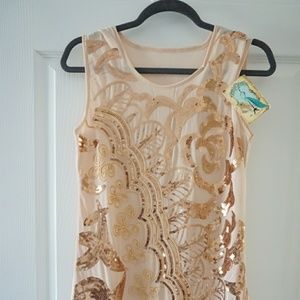 Gold sequin dress